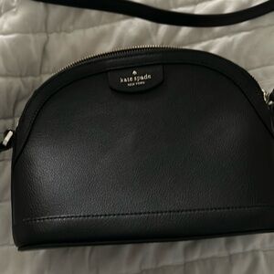 Kate Spade black leather crossbody bag withh gold zipper